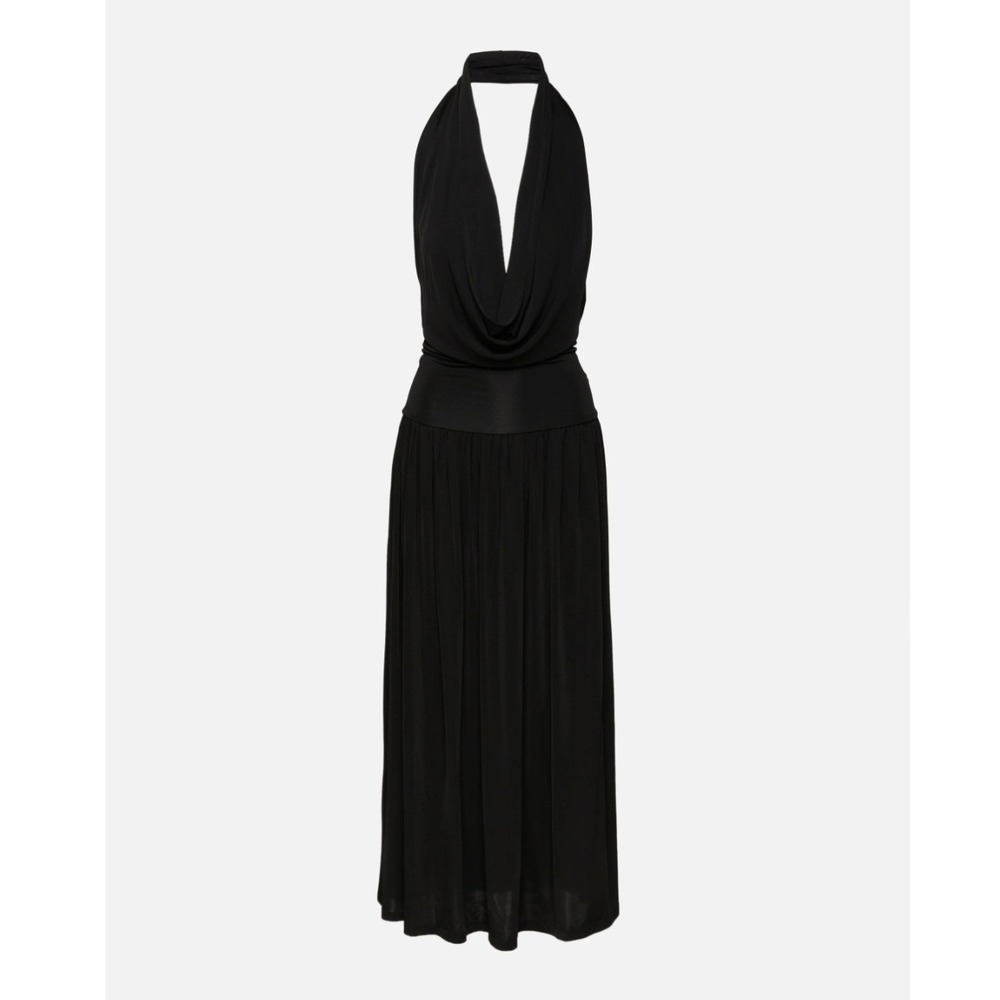 Aya Muse Spoe Dress Black Halter Cowl Neck Backless Maxi Gown Small NEW Luxury